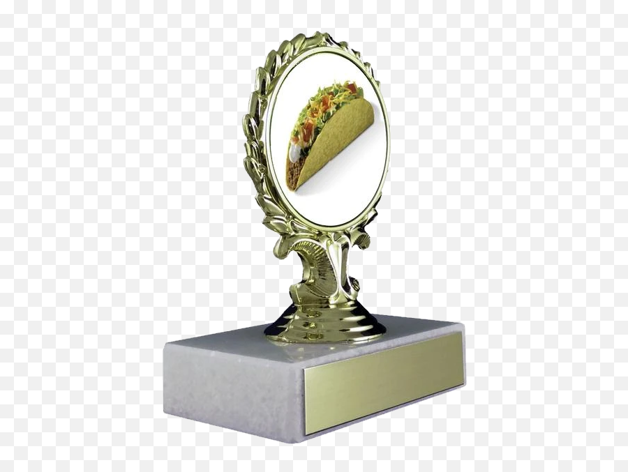Taco Logo Trophy On Flat White Marble - Trophy Emoji,Bread Trophy Emoji