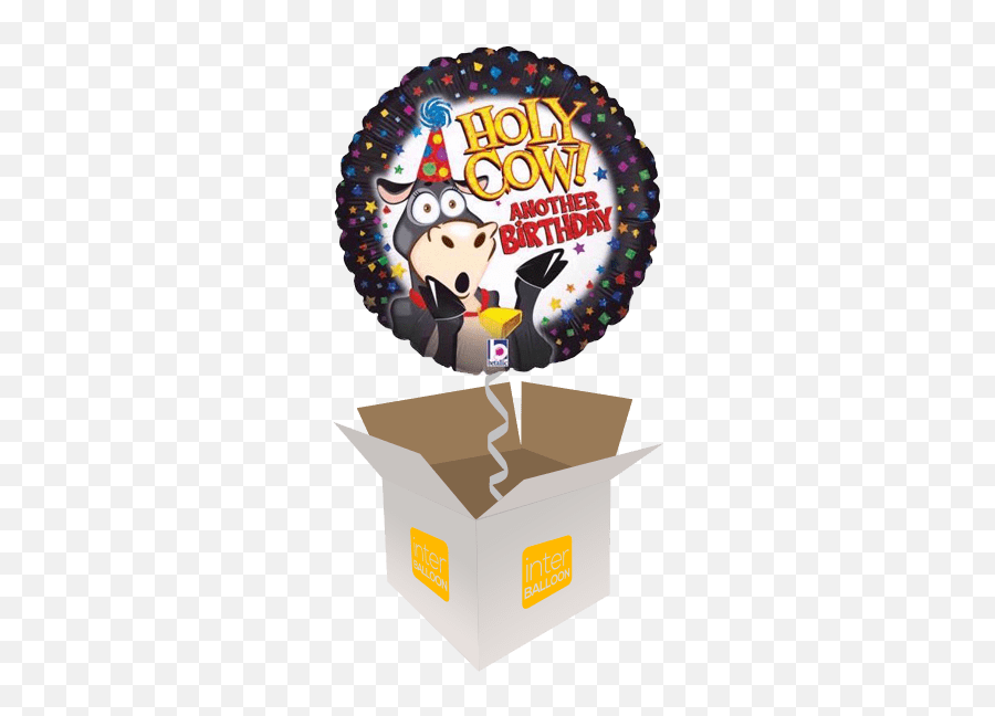 Leeds Helium Balloon Delivery In A Box - 3 Happy Birthday Png Emoji,Holy Cow Emoji