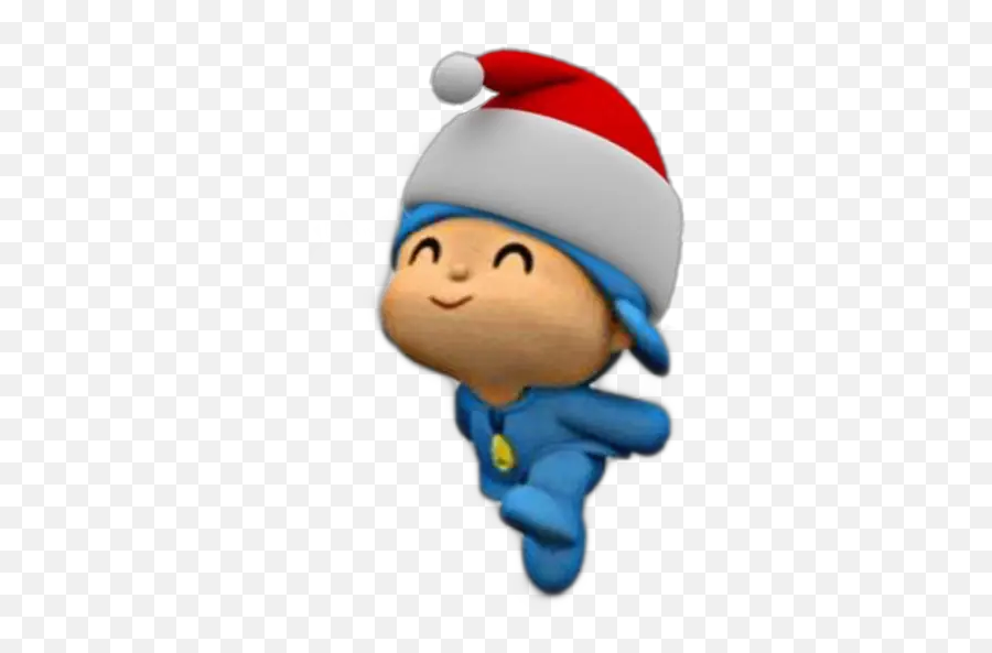Pocoyó Navideño Stickers Para Whatsapp - Pocoyo Running Emoji,Emoticones De Navidad