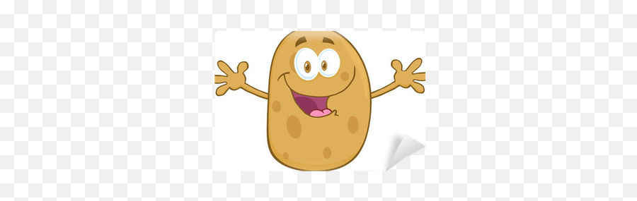Potato Cartoon Mascot Character With Welcoming Open Arms Wall Mural U2022 Pixers - We Live To Change Desenho De Batata Recheada Emoji,Arms Up Emoticon