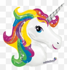 Rainbow Unicorn Jumbo Balloon - Emoji