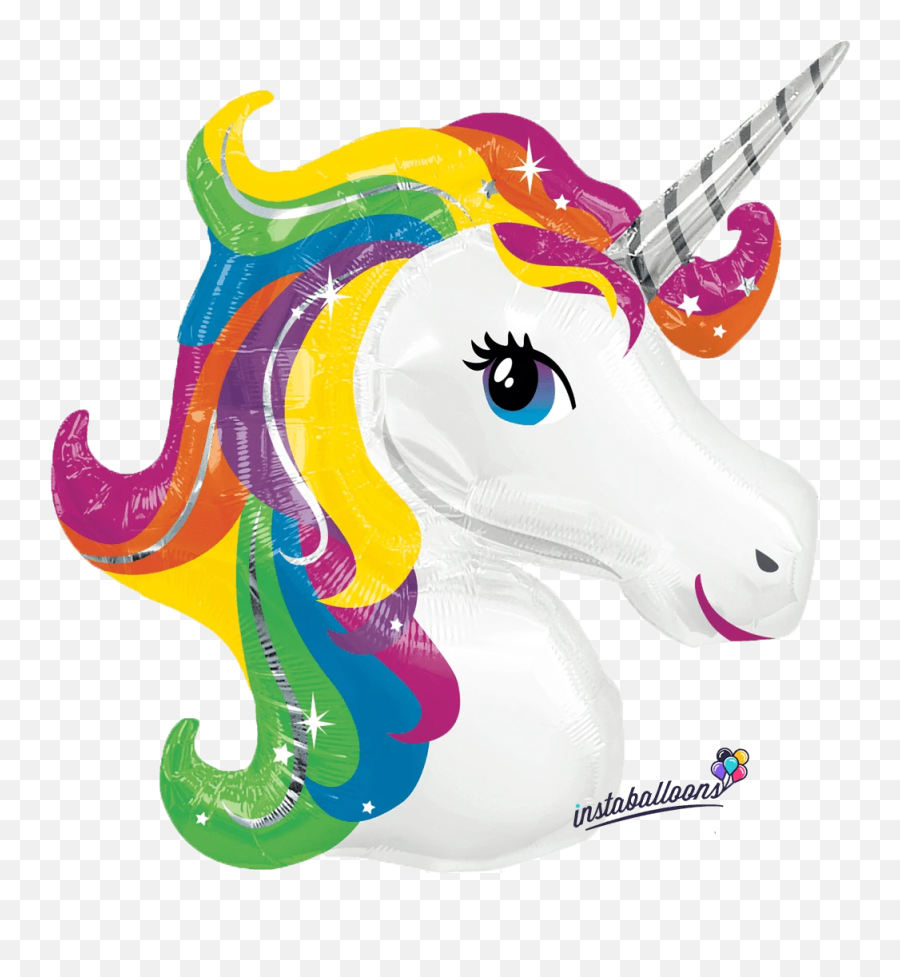 Rainbow Unicorn Jumbo Balloon - Rainbow Unicorn Emoji,Unicorns Emoji