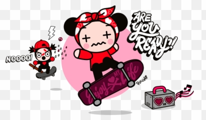 Pucca - Skateboard Emoji