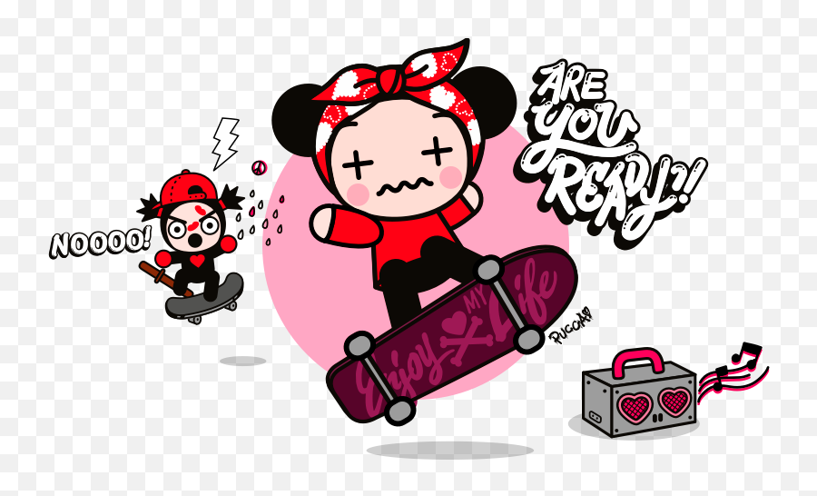 Pucca - Pucca Skateboard Emoji,Father's Day Emoticons