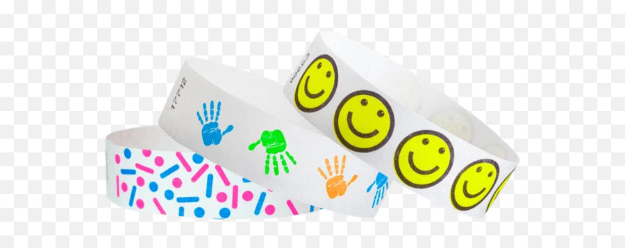 Kids - 34 Tyvek Wristbands Smiley Emoji,Shoe Emoticon