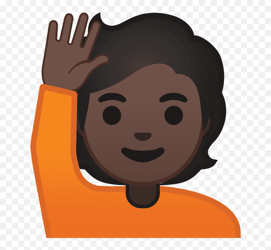 Person Raising Hand Emoji Clipart - Persona Levantando La Mano,Man Raising Hand Emoji