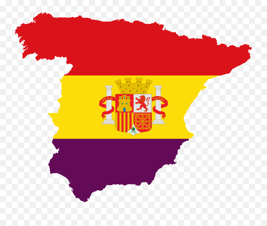 Flag Map Of The Spanish Republic - Spanish Republic Flag Map Emoji,Spanish Flag Emoji