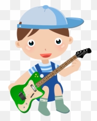 Clipart Guitar Baby Transparent - Baby Playing Musical Instruments Cartoon Emoji,Boy Microphone Baby Emoji