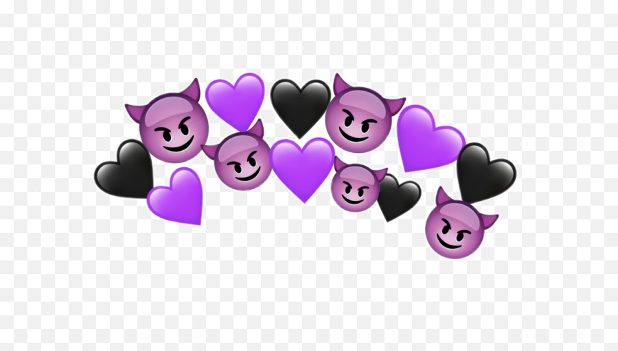 Crown - Black Heart Crown Png Emoji,Purple Evil Emoji