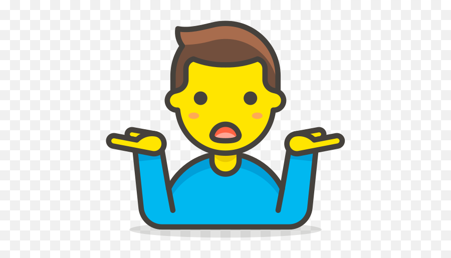 Man Shrugging Free Icon Of 780 Free Vector Emoji - Shrug Idk Emoji Png,Girl Shrugging Emoji