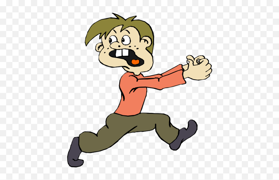 Vector Graphics Of Runaway Boy - Scared Person Running Away Emoji,Side Eye Emoticon