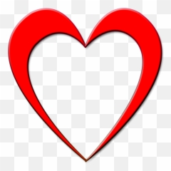 Red Heart Outline - Contorno Corazon Rojo Png Emoji