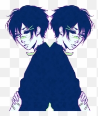 Aesthetic Vaporwave Sad Twin - Pastel Goth Anime Boy Emoji