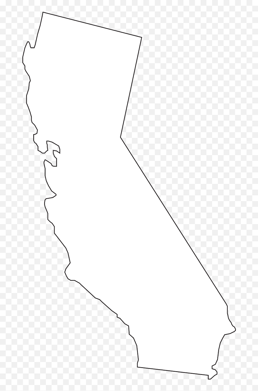 California State Map Geography Usa - California Black And White Clipart Emoji,Steam Salty Emoticon