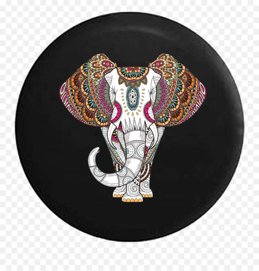Details About Spare Tire Cover Tribal African Elephant Jk Accessories - Imagenes Para Sublimacion Elefante Emoji,Puerto Rico Flag Emoji