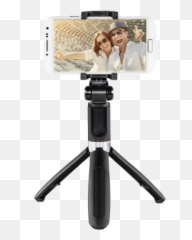 Hama Funstand 57 selfie stick with Bluetooth remote release black - Accesorios Para Cel Png Emoji
