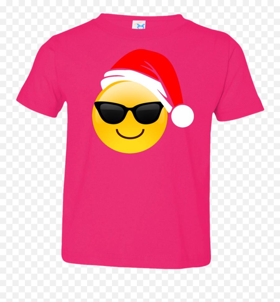 Emoji Christmas Shirt Cool Sunglasses - Short Sleeve,Santa Emoji