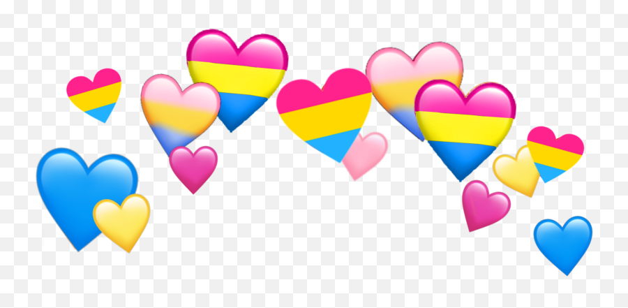 Crown Pan Pansexual Heart Sticker - Girly Emoji,Pansexual Emoji
