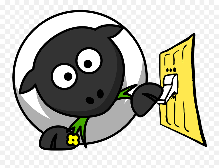 Sheep Animal Electric - Cartoon Sheep Emoji,Light Switch Emoji