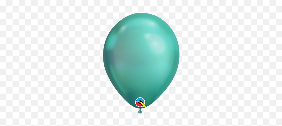 18cm Round Chrome Green Qualatex Plain - Balloon Emoji,Crystal Ball And Cookie Emoji