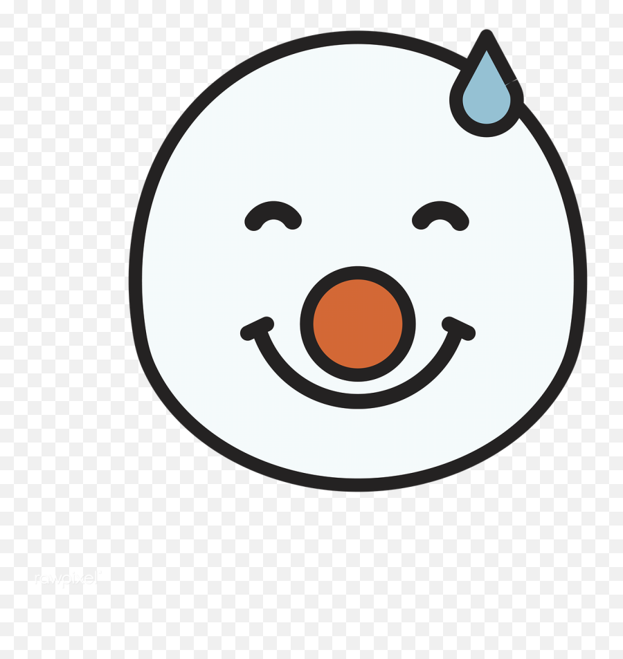 Download Premium Png Of Snowman With Sweat Emoticon - Circle Emoji,Cute Emoticons