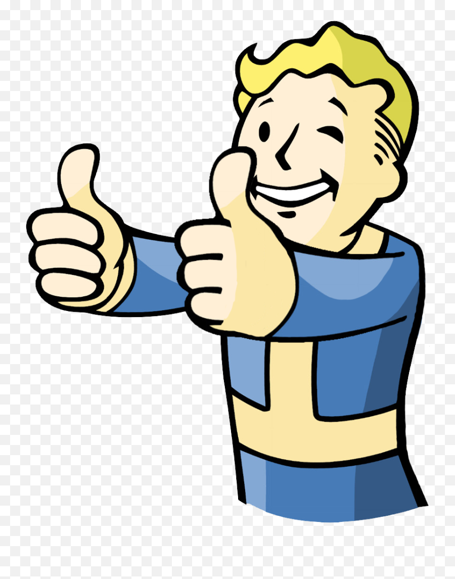 Download Boy Thumbs Up Image - Vault Boy Full Size Png Thumbs Up Video Games Emoji,Boy Emoji