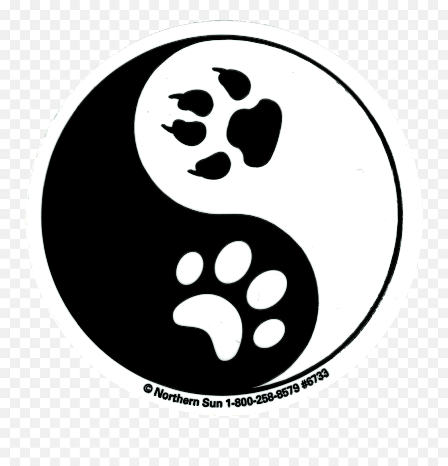 Transparent Wolf Paw Print - Yin Yang Dog Cat Art Emoji,Tiger Bear Paw Prints Emoji