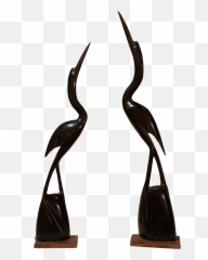 Carved Water Buffalo Horn Heron Chairish - Ciconiiformes Long Emoji,Metal Horns Emoji