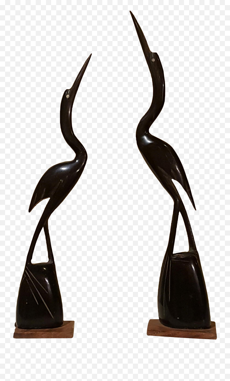 Carved Water Buffalo Horn Heron Chairish - Ciconiiformes Long Emoji,Metal Horns Emoji