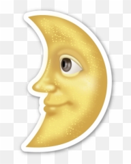 First Quarter Moon With Face - Moon Crescent Emoji,Crescent Moon Emoji