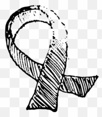 Yellow Ribbon For Hong Kong Outlines - Cutting Line Drawing Emoji