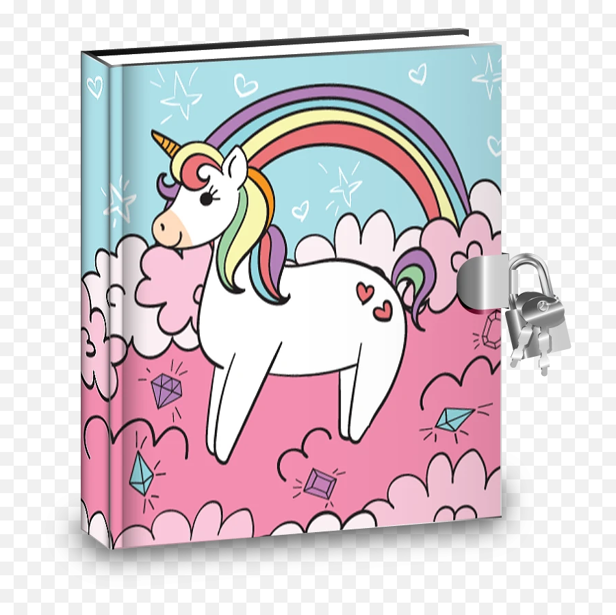 Rainbow Unicorn Kids Diary - Diary Lock Unicorn Emoji,Unicorn Emoji Sticker