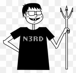 Nerd Pitchfork Boy Evil Geek - Clipart Emoji