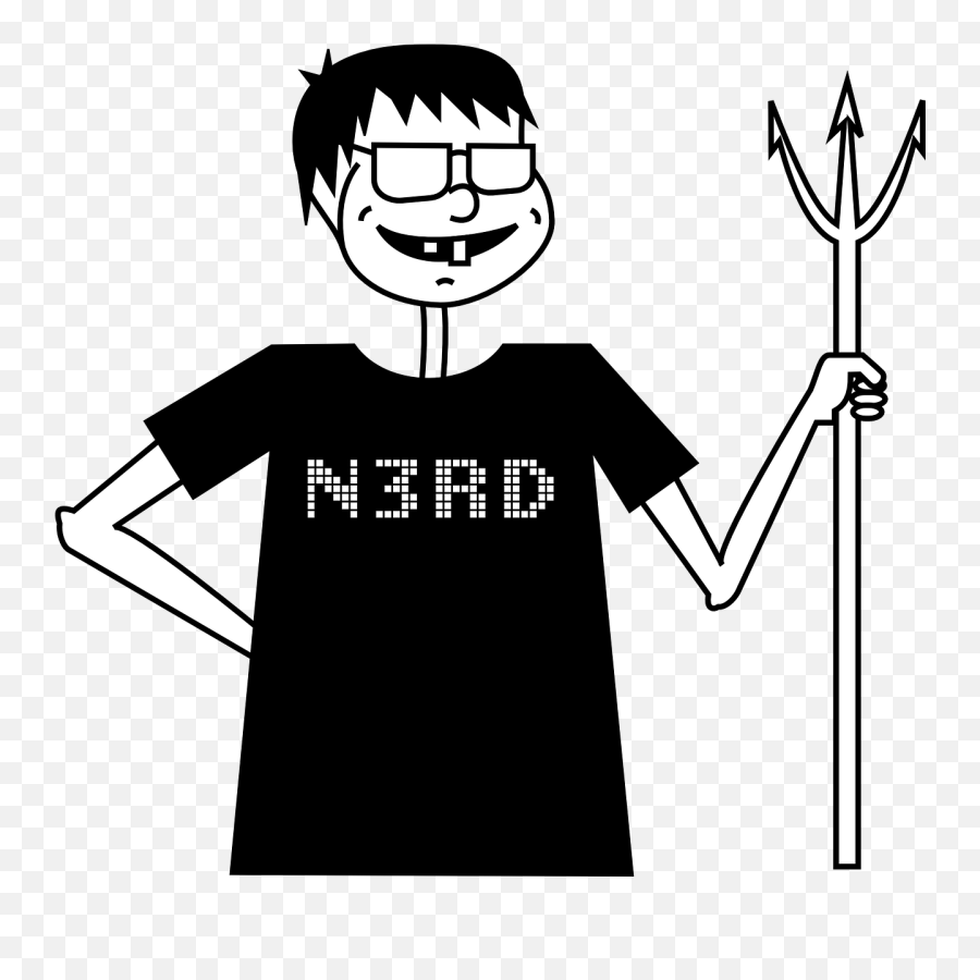Nerd Pitchfork Boy Evil Geek - Evil Nerd Clipart Emoji,Side Eye Emoticon
