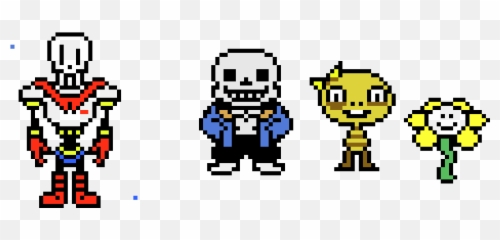 Undertale Characters - Sans And Papyrus Pixel Art Emoji