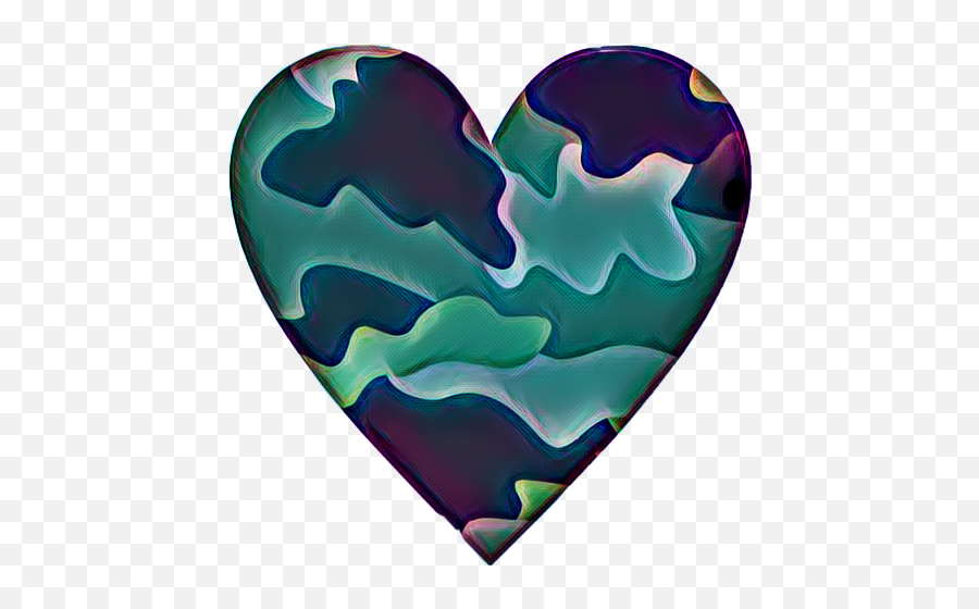 Camouflage Heart Camoheart Camo Green - Heart Camo Emoji,Camo Emoji