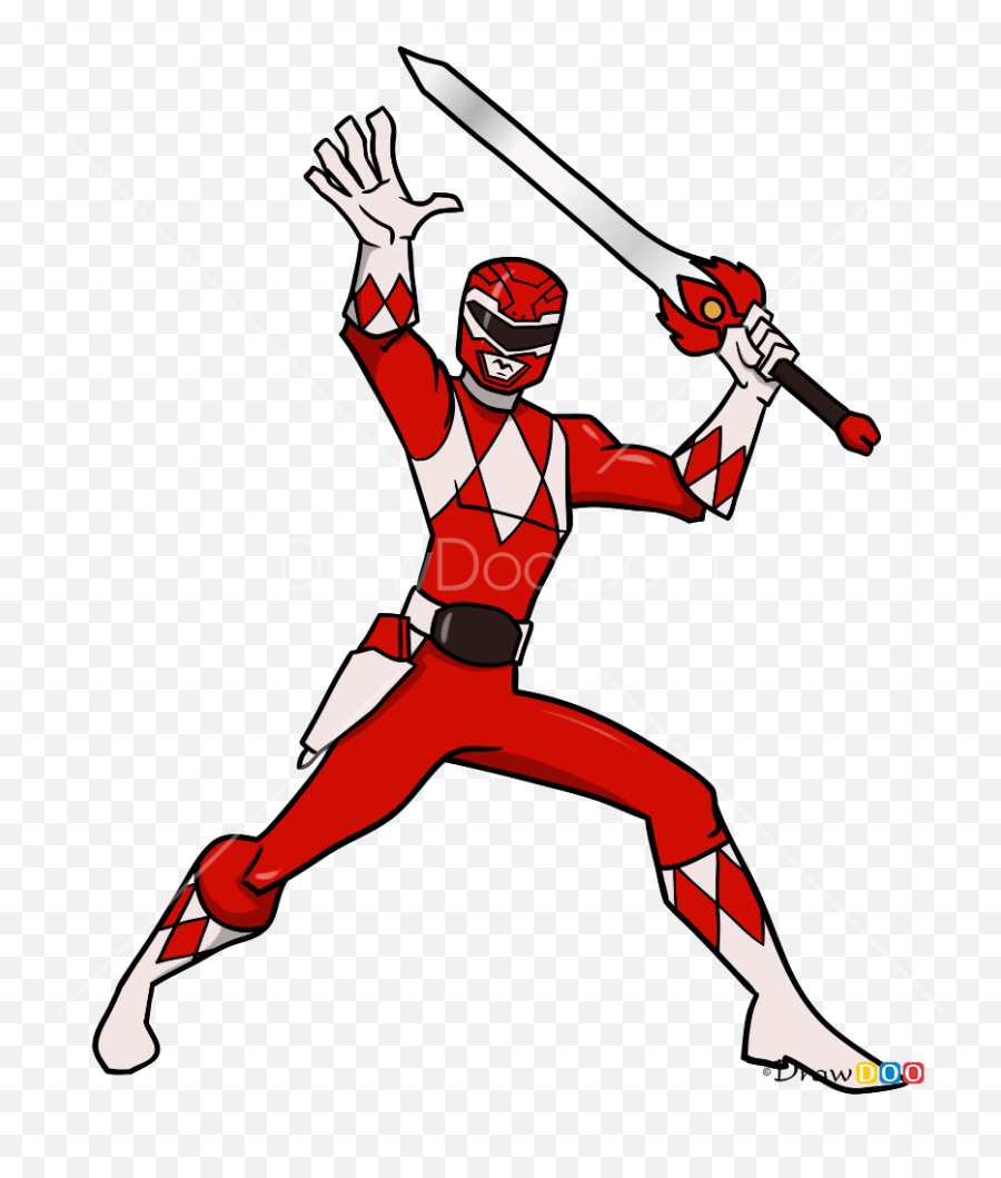 How To Draw Red Ranger Power Rangers - Red Ranger Transparent Cartoon Emoji,Power Ranger Emoji
