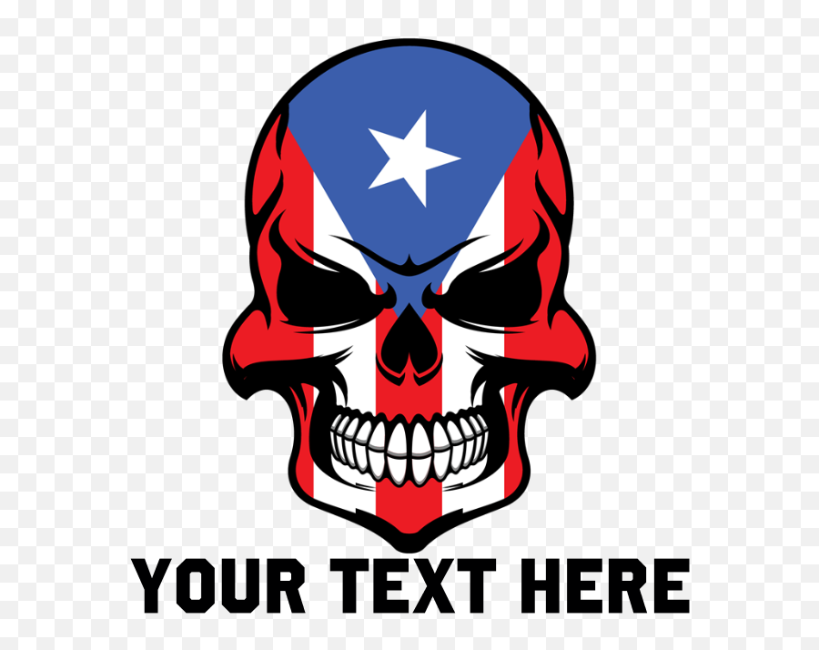 Puerto Rican Flag Skull Drinking Glass - Puerto Rico Skull Emoji,Puerto Rican Emoji