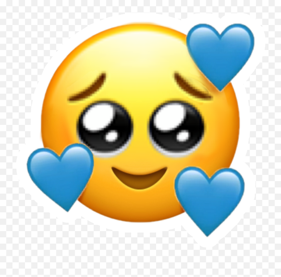Emoji Love New Post Sticker - Pleading Emoji With Hearts,Emoji Post