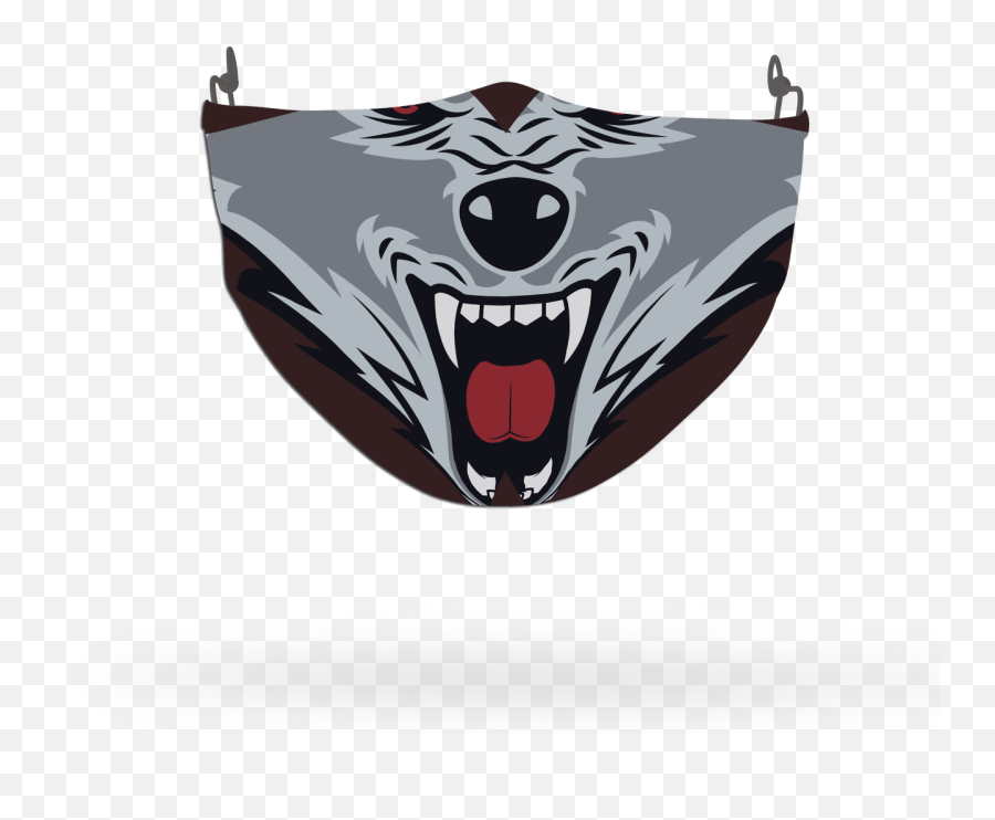 Wild Animal Wolf Face Pattern Face Covering Print 1 - Scary Emoji,Wolf Emoji Png