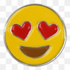 Heart Eyes Emoji Pin Badge - Smiley