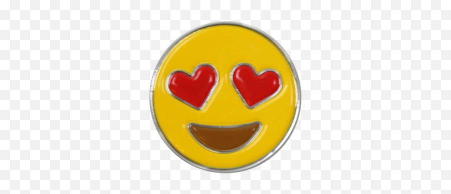 Heart Eyes Emoji Pin Badge - Smiley,Sparkly Heart Emoji