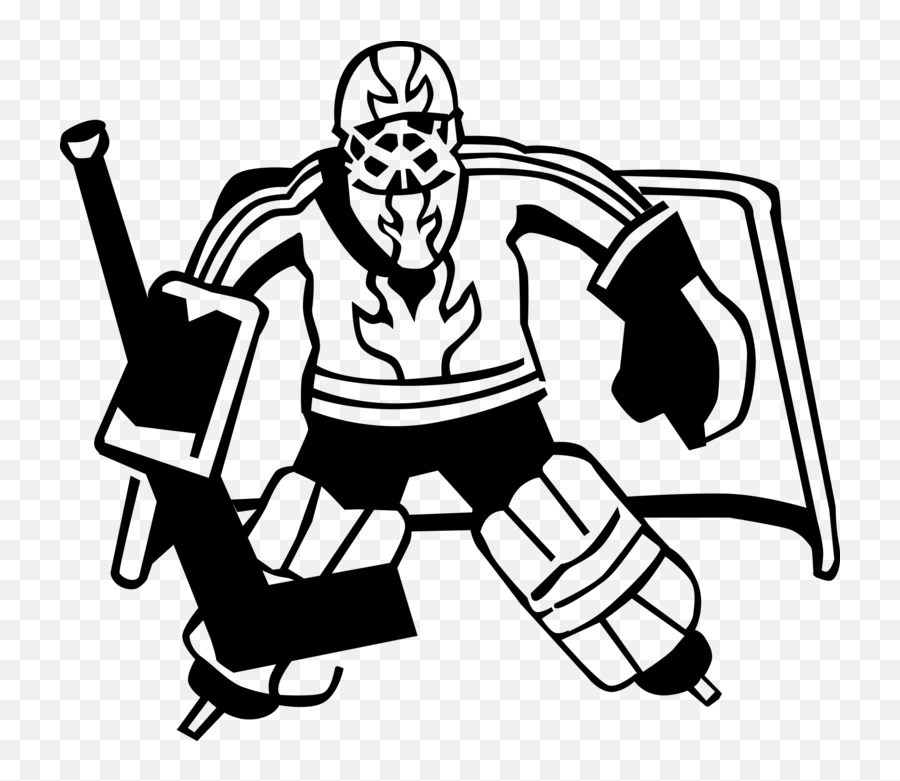 Ice Hockey Goalie Protects Clipart - Illustration Emoji,Hockey Mask Emoji
