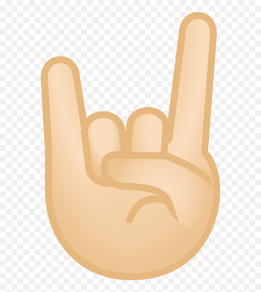 Sign Of The Horns Light Skin Tone Icon - Emoji Meaning,Sign Language Emoji
