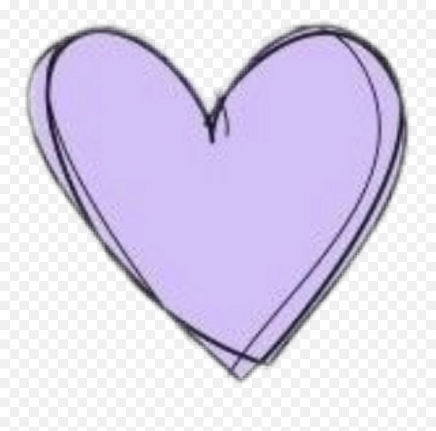 Heart Doodle Purple Pastel Cute Kawaii Aesthetic Clipart - Cute Purple Heart Clipart Emoji,Purple Emoji Heart
