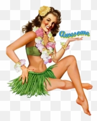 Trending Hula Stickers - Hula Pin Up Girl Emoji,Hula Girl Emoji