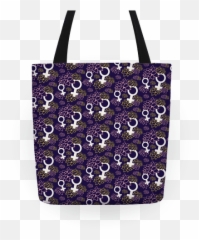 Female Symbol and Lotus Flowers Pattern Totes LookHUMAN - Bag Emoji