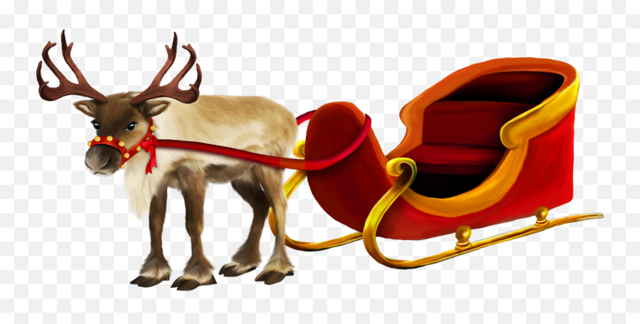 Santa Clipart Deer Santa Deer Transparent Free For Download - Sleigh Christmas Png Emoji,Santa Sleigh Emoji