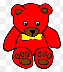Red Teddy Bear Clipart - Colouring Page Teddy Bear Emoji,Gummy Bear Emoji