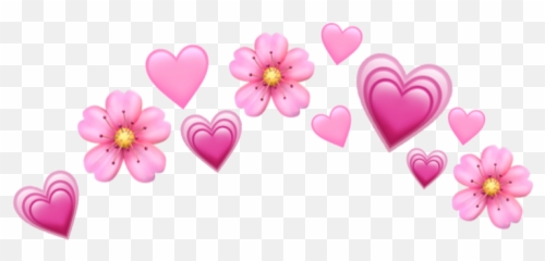 Emojis Emoji Pink Hearts Flowers Aesthetic - Transparent Heart Crown Png,Pink Emojis